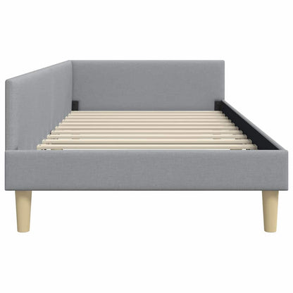 Hoek Bed Frame Lichtgrijs 90 x 190 cm Stof en Geengineerd Hout