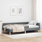Corner Bed Frame with Headboard Dark Gray 90 x 190 cm Fabric