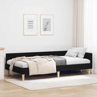 Corner Bed Frame with Headboard Black 90 x 190 cm Fabric