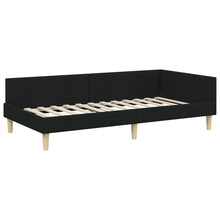 Hoek Bed Frame Zwart 90 x 190 cm Stof en Geengineerd Hout