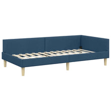 Hoek Bed Frame Blauw 90 x 190 cm Stof en Geengineerd Hout
