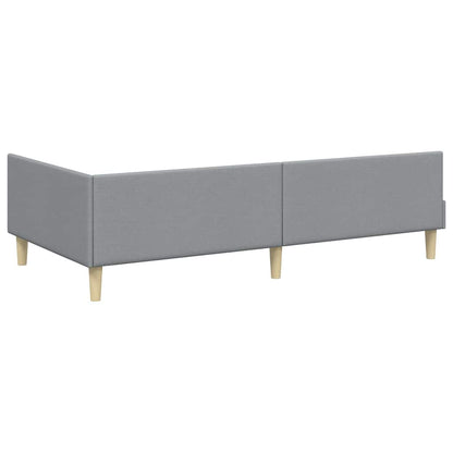 Hoek Bed Frame Lichtgrijs 90 x 200 cm Stof en Geengineerd Hout