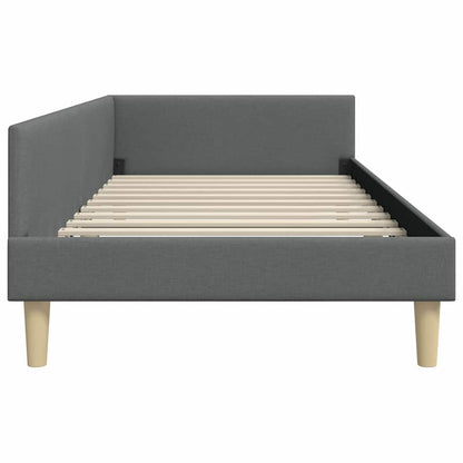Hoek Bed Frame Donkergrijs 90 x 200 cm Stof en Geengineerd Hout