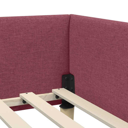 Hoek Bed Frame Wijnrood 90 x 200 cm Stof en Geengineerd Hout