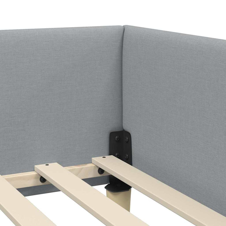 Hoek Bed Frame Lichtgrijs 100 x 200 cm Stof en Geengineerd Hout