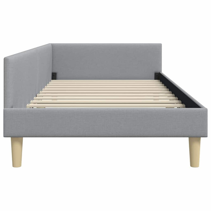 Hoek Bed Frame Lichtgrijs 100 x 200 cm Stof en Geengineerd Hout