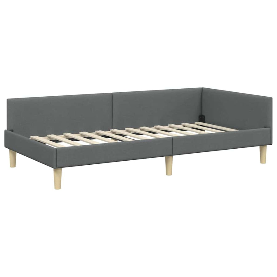Hoek Bed Frame Anders met hoofdeinde Donkergrijs 100 x 200 cm
