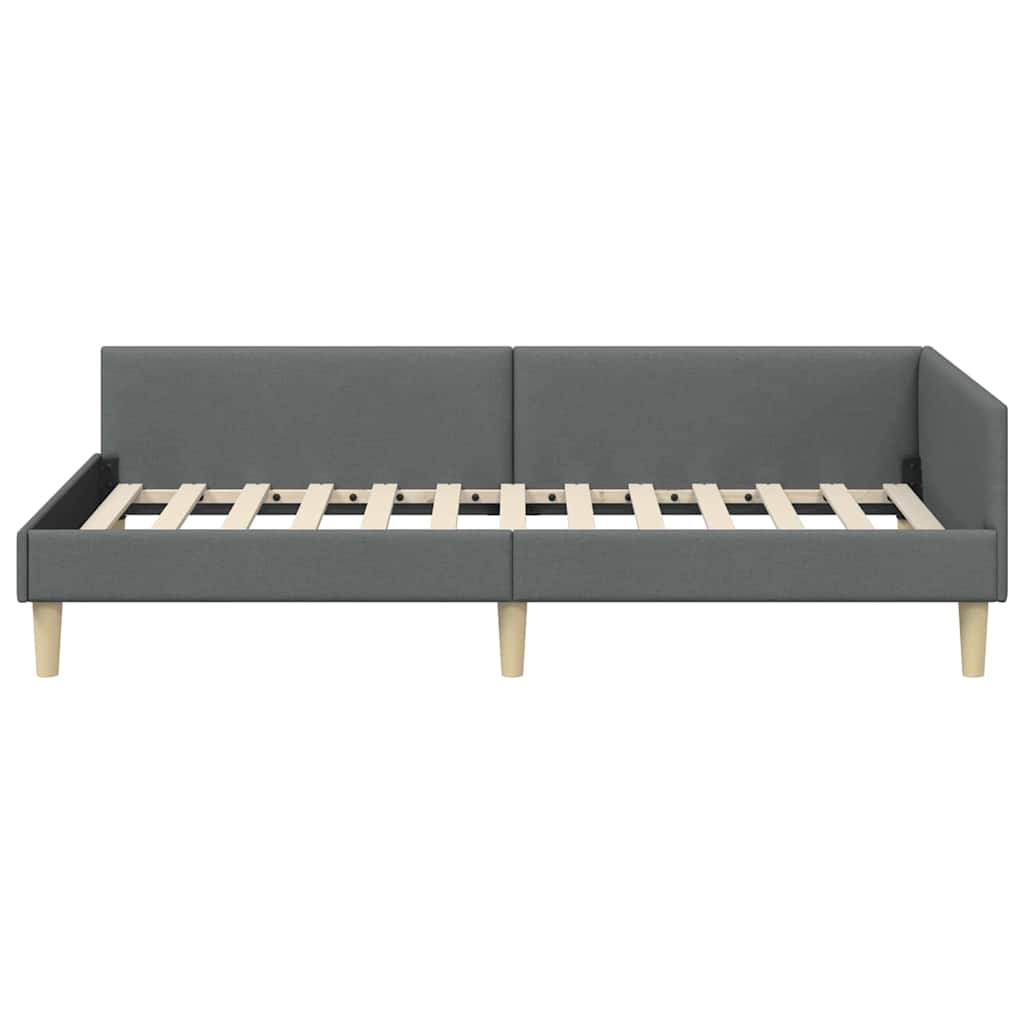 Hoek Bed Frame Anders met hoofdeinde Donkergrijs 100 x 200 cm