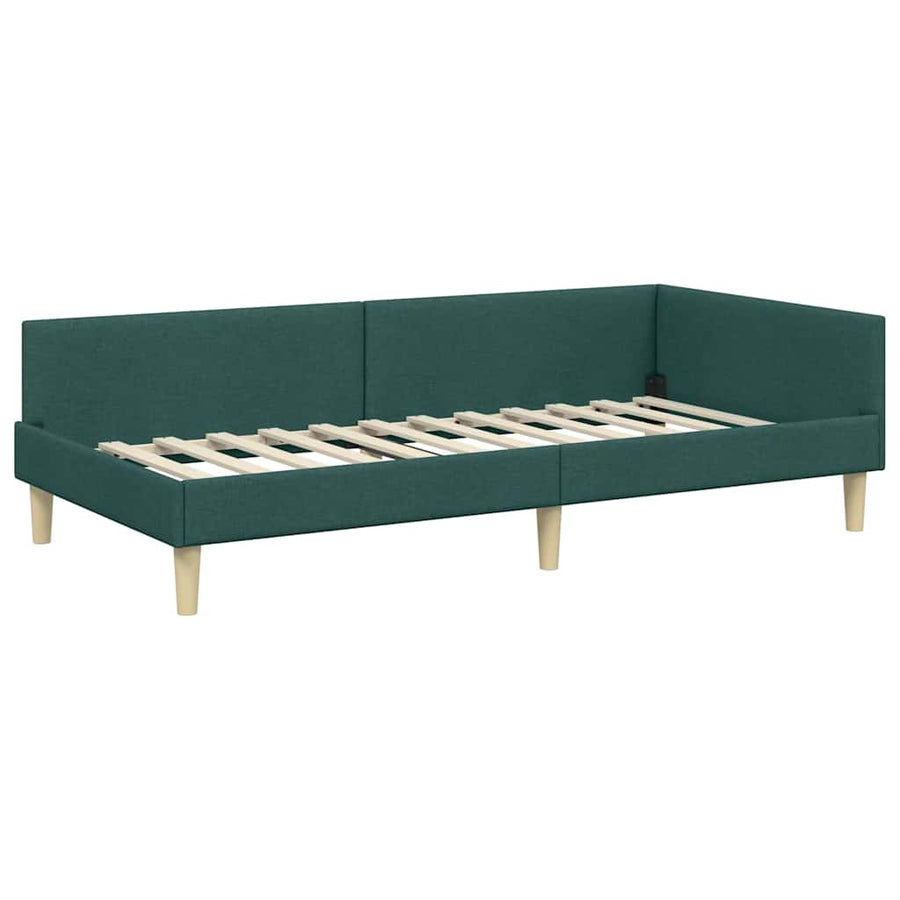 Hoek Bed Frame Anders met hoofdeinde Donkergroen 100 x 200 cm