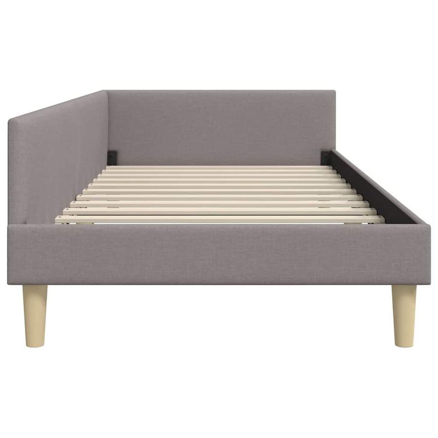 Hoek Bed Frame Taupe 100 x 200 cm Stof en Geengineerd Hout