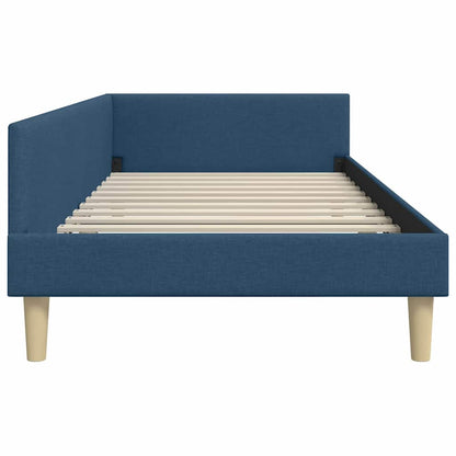 Hoek Bed Frame Blauw 100 x 200 cm Stof en Geengineerd Hout