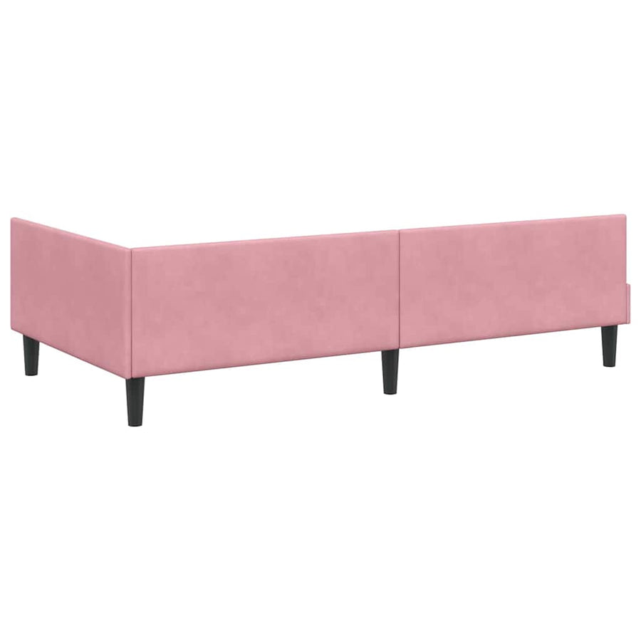 Hoekbedframe Roze 80 x 200 cm Velvet en Engineered hout