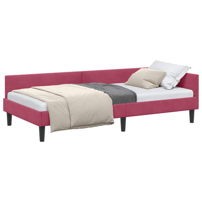 Hoekbedframe Wijnrood 80 cm x 200 cm VelvetenPlywood