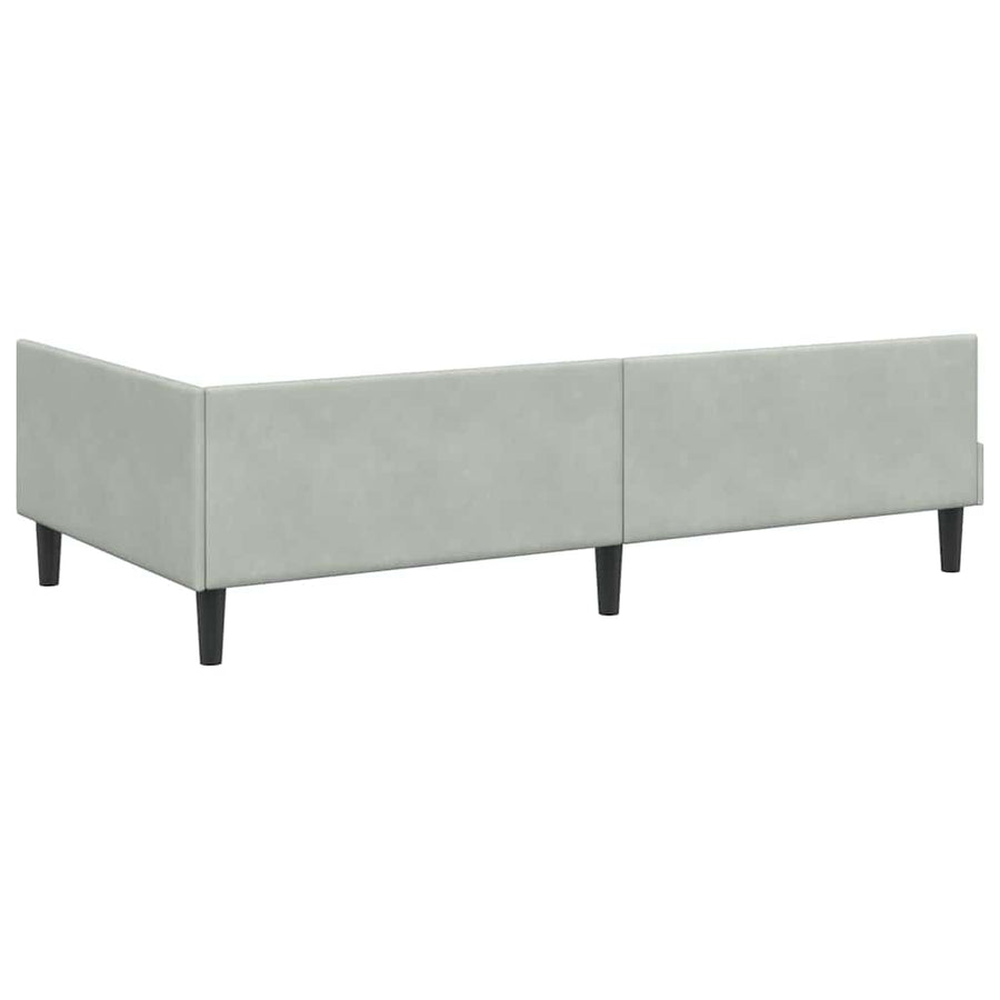 Hoekbedframe Lichtgrijs 90 x 190 cm Velvet en Engineered hout