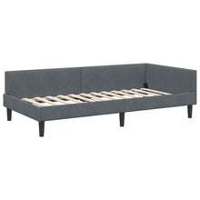 Hoekbedframe Donkergrijs 90 x 190 cm Velvet en Engineered hout