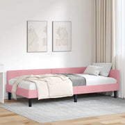 Hoekbedframe roze 90x190 cm velvet engineered hout