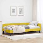 Hoekbedframe 90x190 cm geel velvet engineered hout
