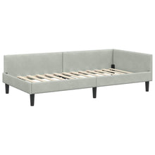 Hoekbedframe Lichtgrijs 90 x 200 cm Velvet en Engineered hout