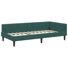 Hoekbedframe Donkergroen 90 x 200 cm Velvet en Engineered hout