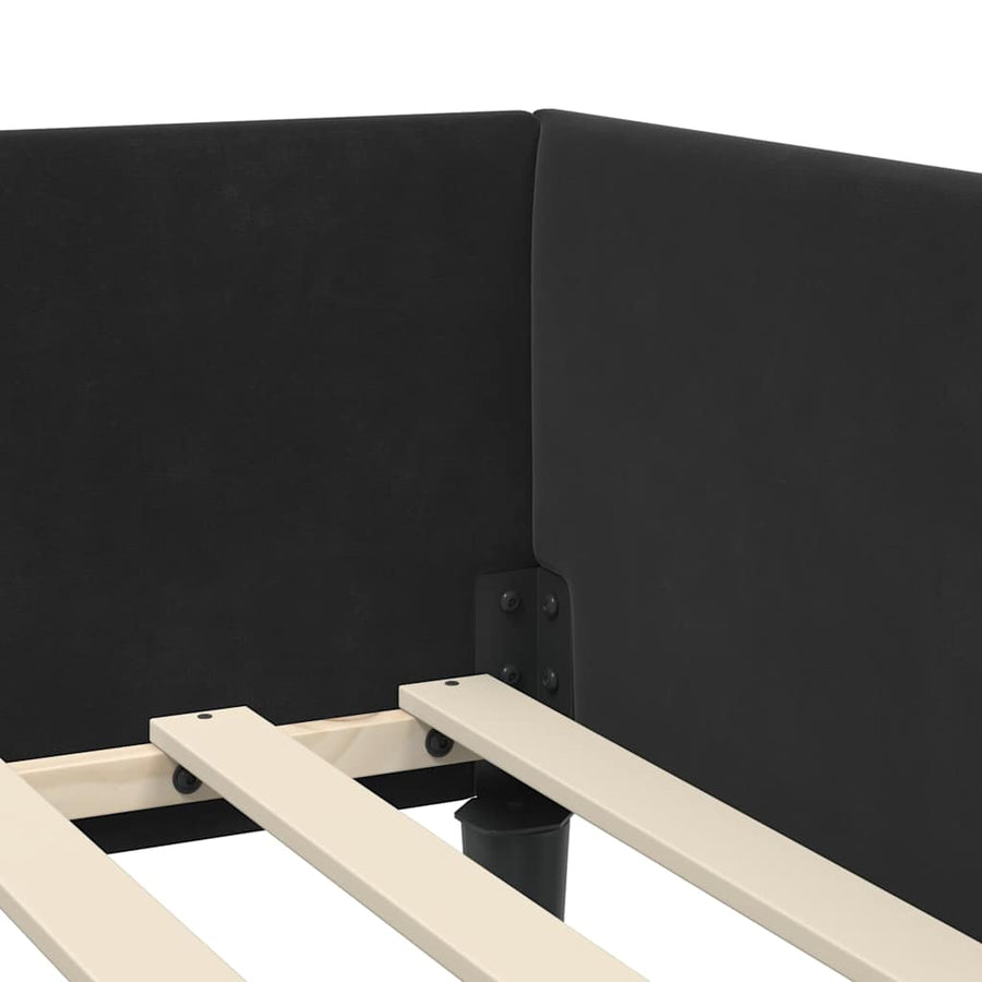 Hoekbedframe Zwart 90 x 200 cm Velvet en Engineered hout