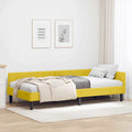 Hoekbedframe 90x200 cm geel velvet