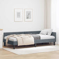 Hoekbedframe 100x200 cm donkergrijs velvet