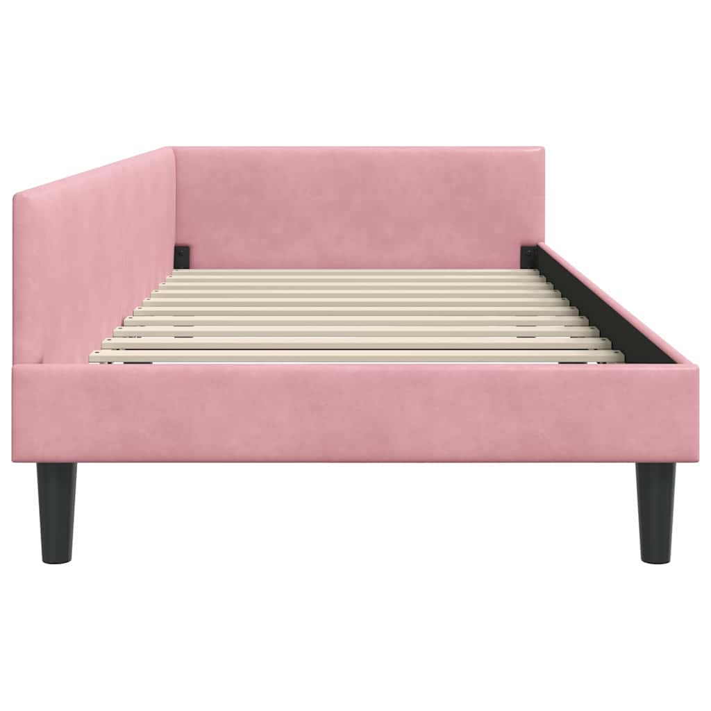 Hoekbedframe Roze 100 x 200 cm Velvet en Engineered hout