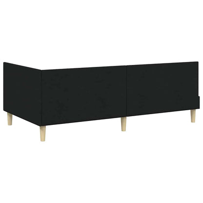 Hoekbedframe Zwart 80 x 200 cm Stof en Geïmproviseerd hout