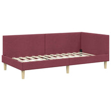 Hoekbedframe Wijnrood 80 x 200 cm Stof en Geïmproviseerd hout