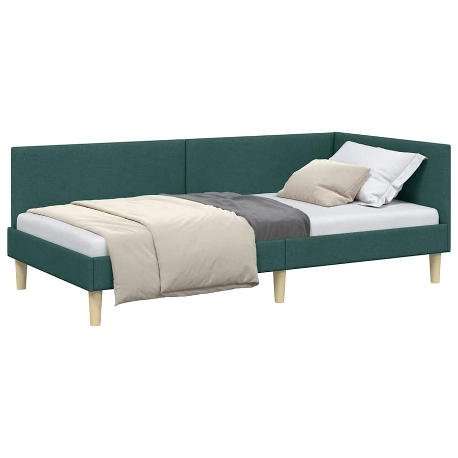 Hoekbedframe Anders met hoofdeinde Donkergroen 80 x 200 cm