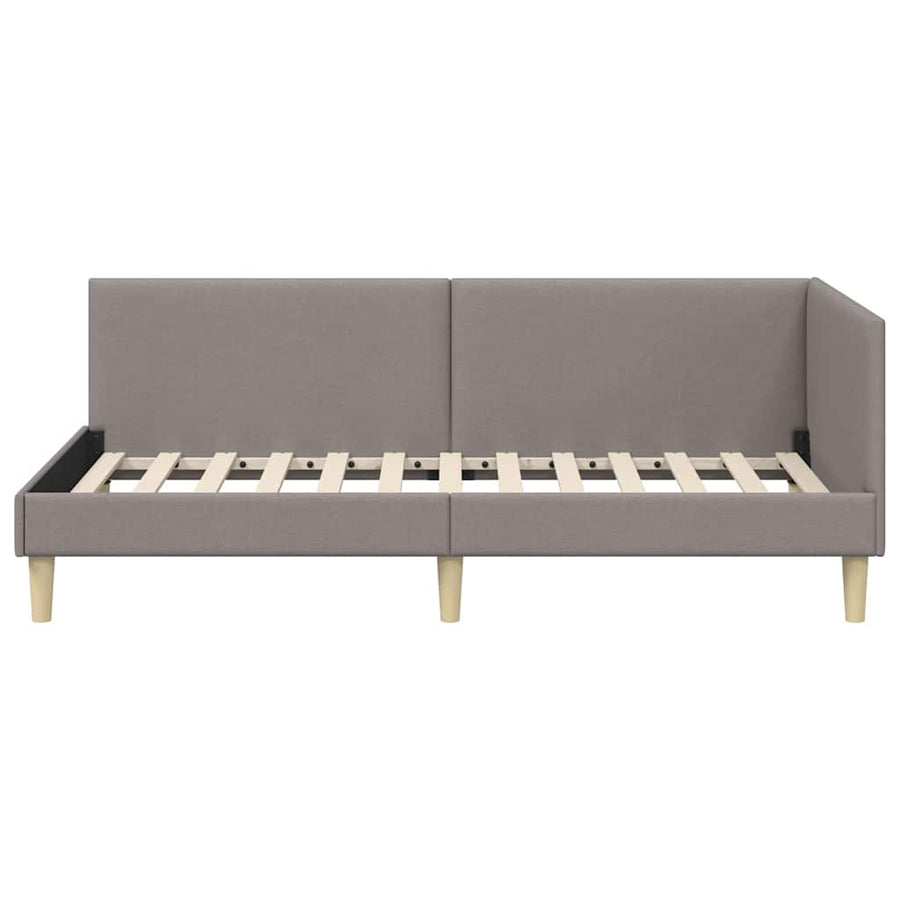 Hoekbedframe Taupe 80 x 200 cm Stof en Geïmproviseerd hout