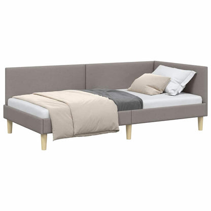 Hoekbedframe Taupe 80 x 200 cm Stof en Geïmproviseerd hout