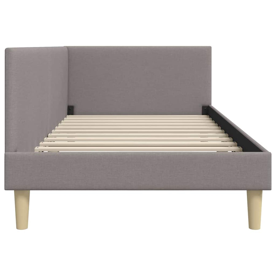 Hoekbedframe Taupe 80 x 200 cm Stof en Geïmproviseerd hout