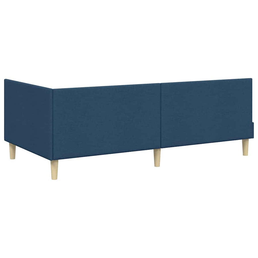Hoekbedframe Blauw 80 x 200 cm Stof en Geïmproviseerd hout