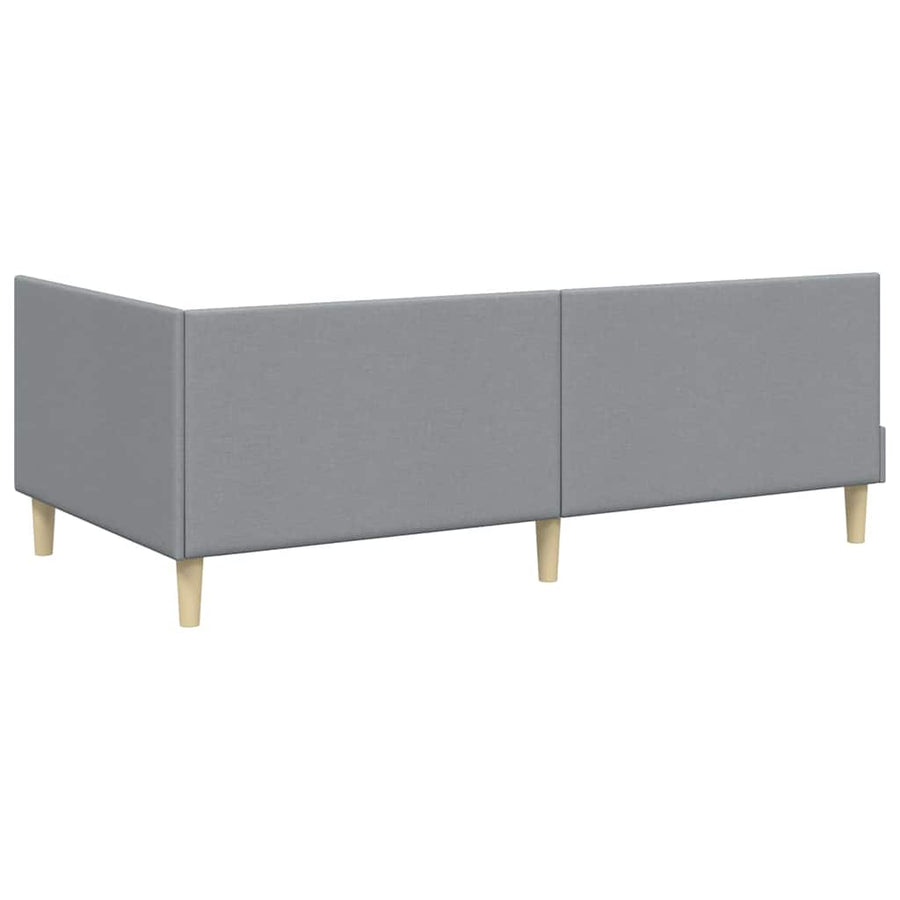 Hoekbedframe Lichtgrijs 90 x 190 cm Stof en Geïmproviseerd hout