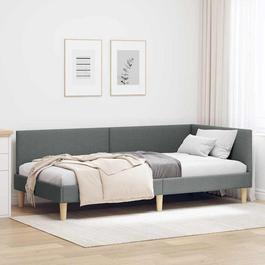 Hoekbedframe Anders met hoofdeinde Donkergrijs 90 x 200 cm