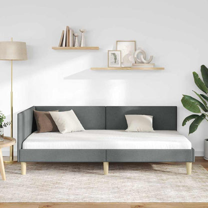 Hoekbedframe Anders met hoofdeinde Donkergrijs 90 x 200 cm