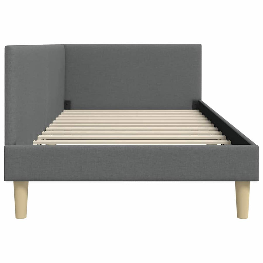 Hoekbedframe Anders met hoofdeinde Donkergrijs 90 x 200 cm