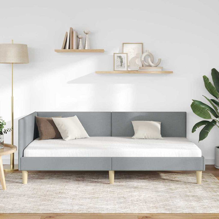 Hoekbedframe Anders met hoofdeinde Lichtgrijs 100 x 200 cm