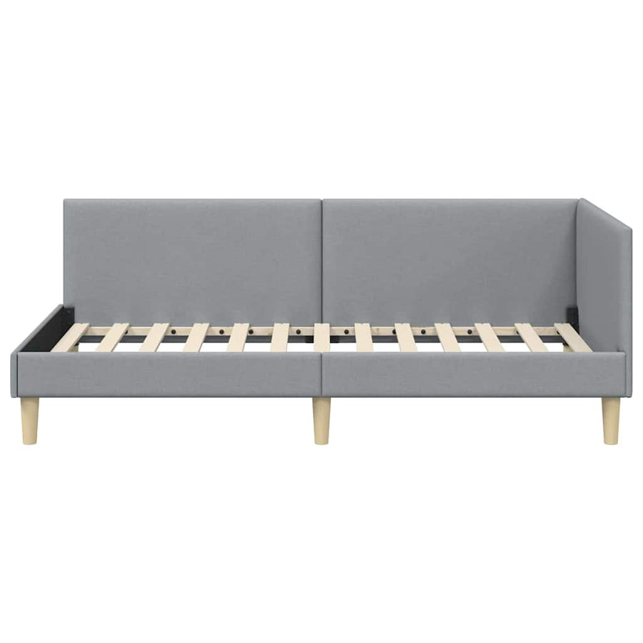 Hoekbedframe Anders met hoofdeinde Lichtgrijs 100 x 200 cm