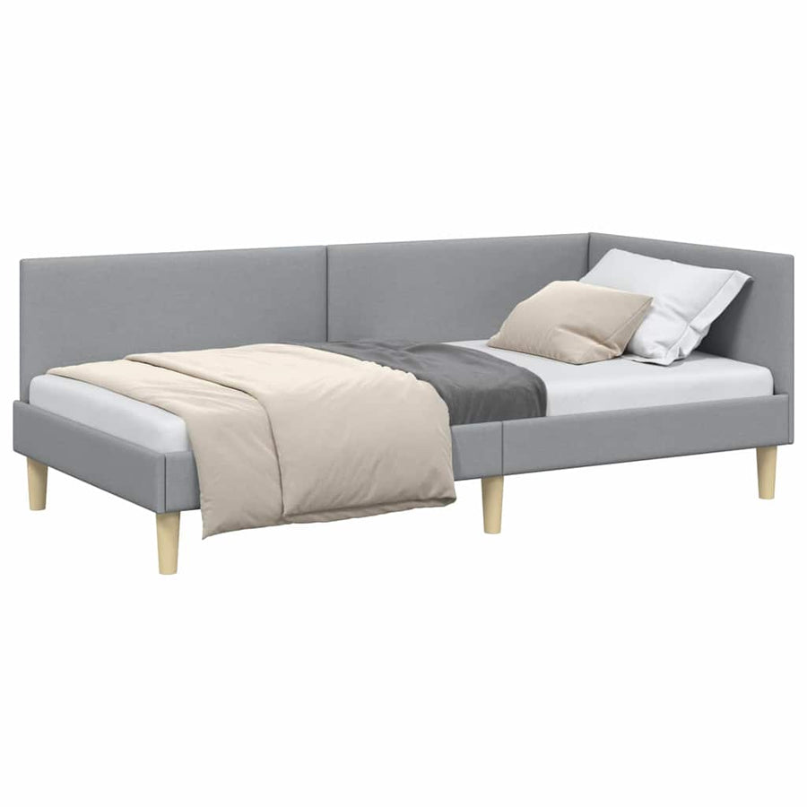 Hoekbedframe Anders met hoofdeinde Lichtgrijs 100 x 200 cm
