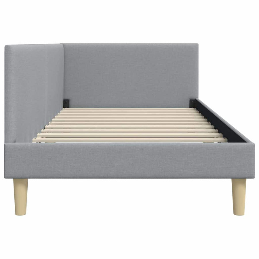 Hoekbedframe Anders met hoofdeinde Lichtgrijs 100 x 200 cm