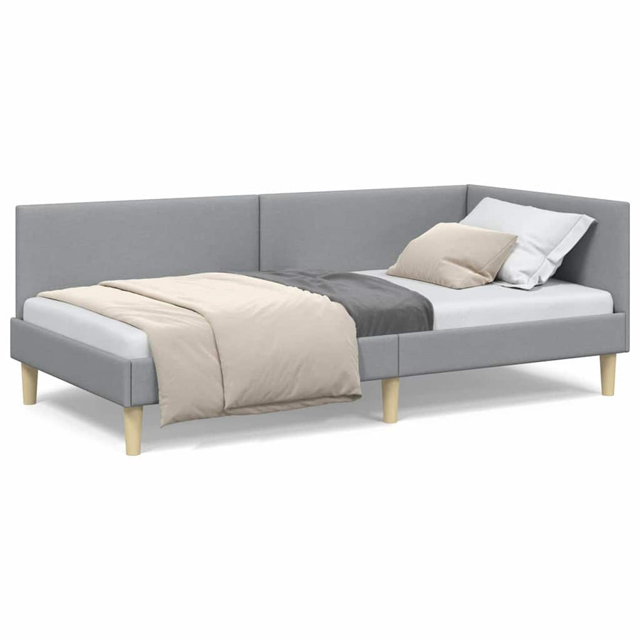 Hoekbedframe Anders met hoofdeinde Lichtgrijs 100 x 200 cm