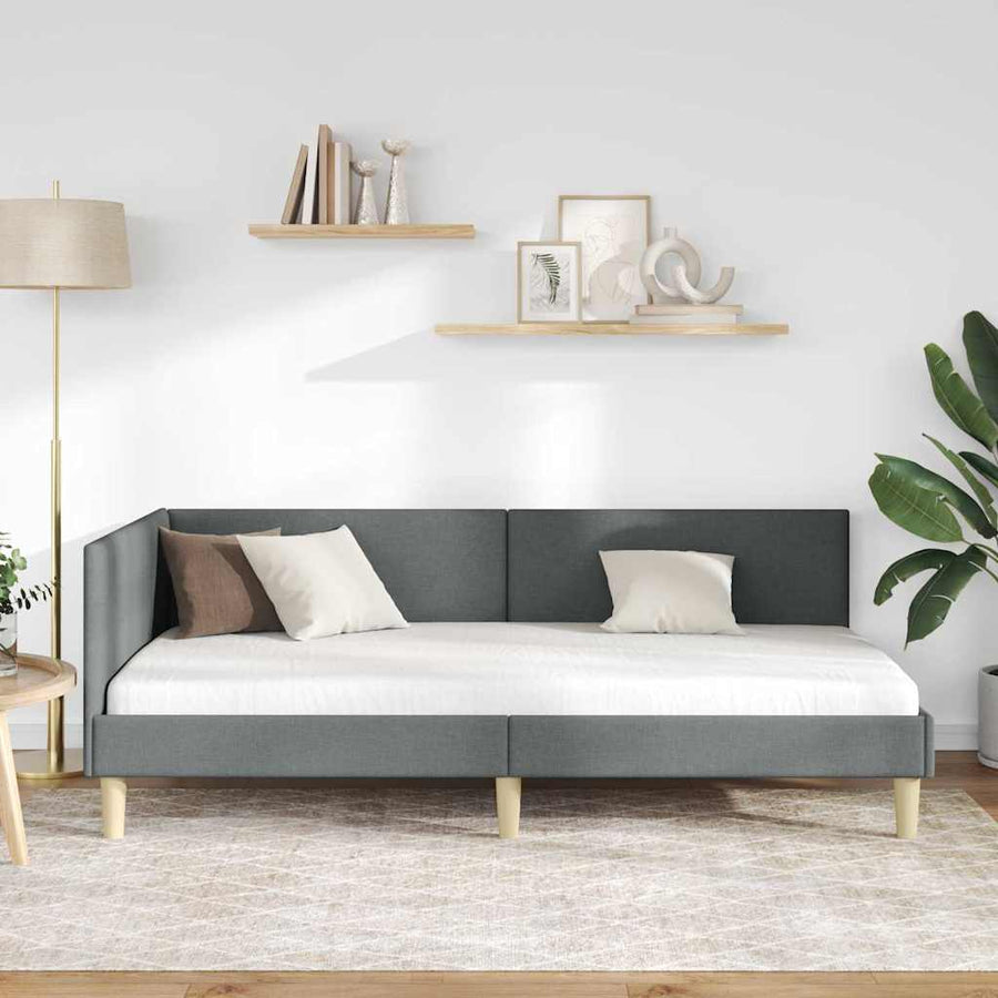 Hoekbedframe Anders met hoofdeinde Donkergrijs 100 x 200 cm