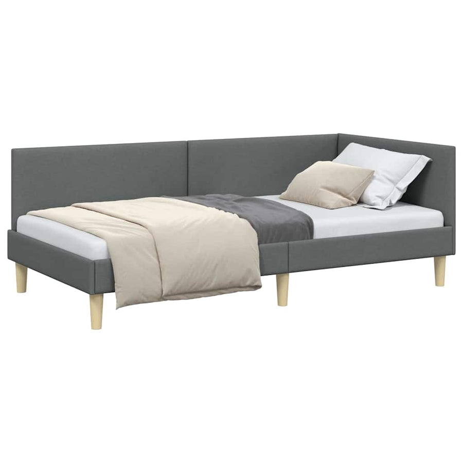 Hoekbedframe Anders met hoofdeinde Donkergrijs 100 x 200 cm
