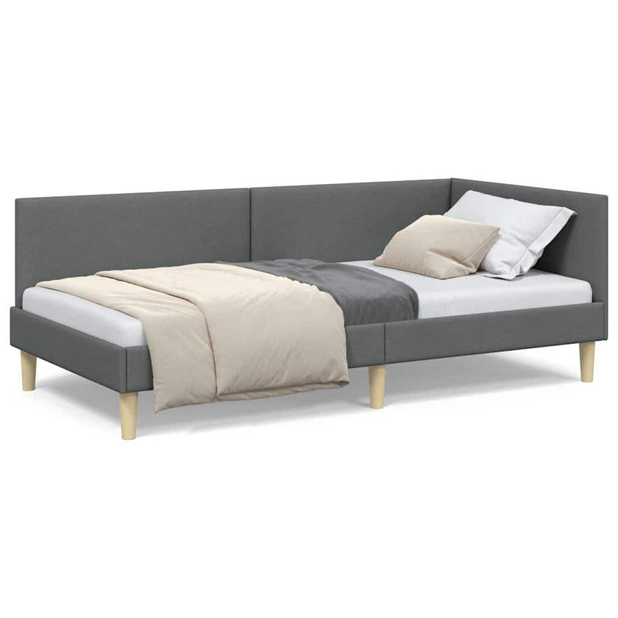 Hoekbedframe Anders met hoofdeinde Donkergrijs 100 x 200 cm