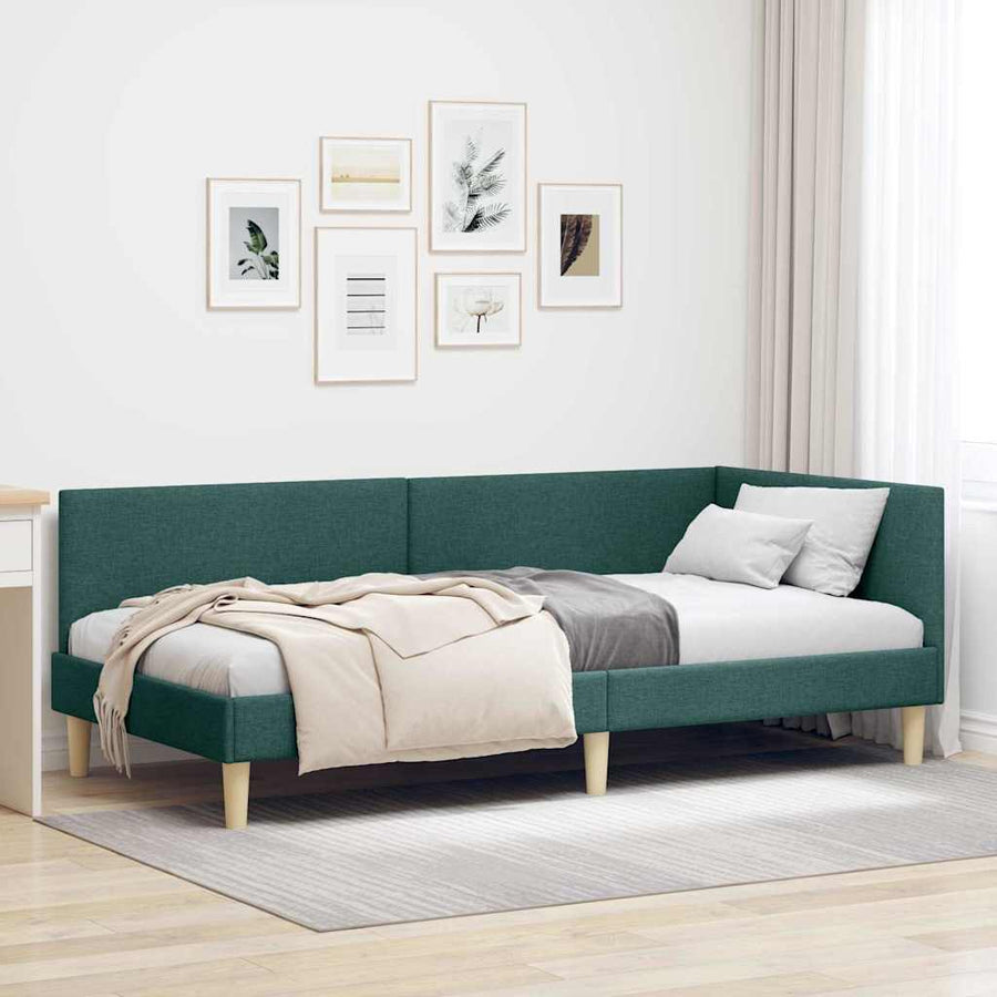 Hoekbedframe Anders met hoofdeinde Donkergroen 100 x 200 cm