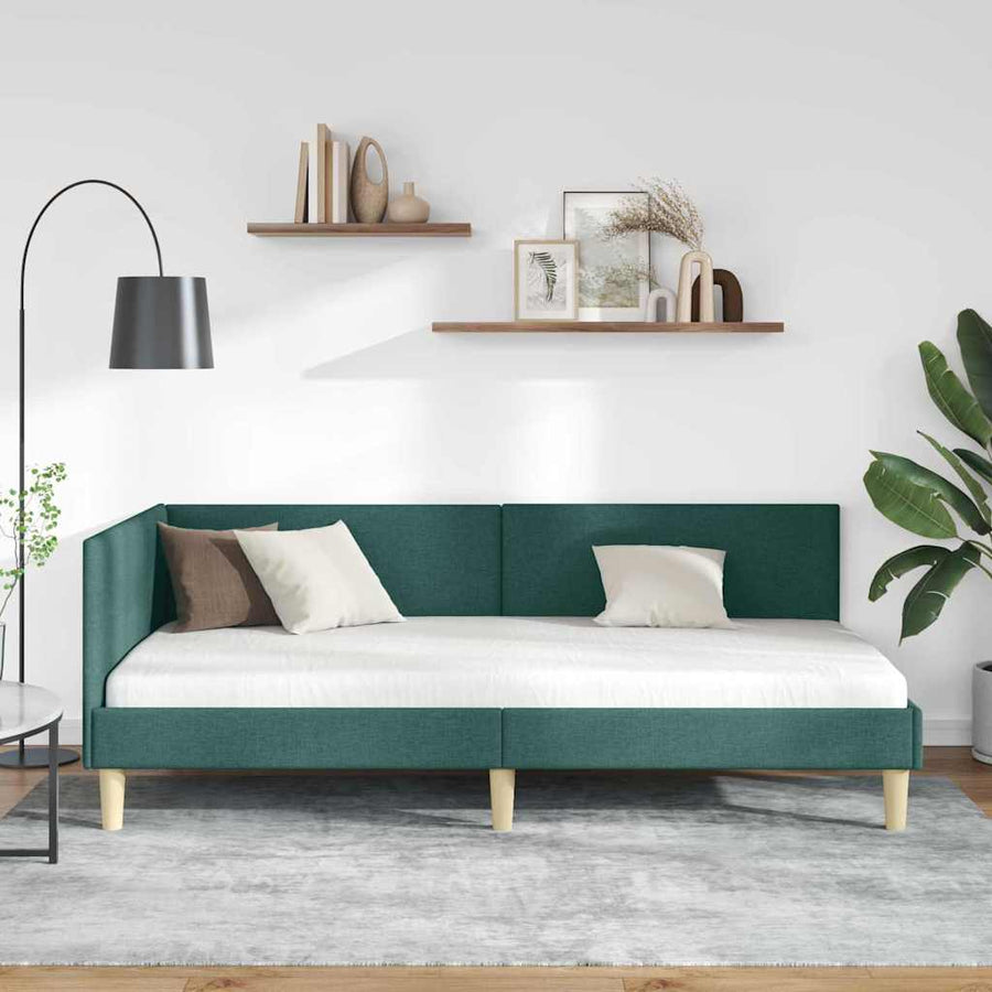 Hoekbedframe Anders met hoofdeinde Donkergroen 100 x 200 cm