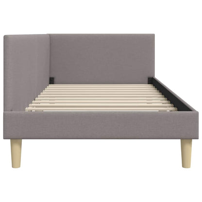 Hoekbedframe Taupe 100 x 200 cm Stof en Geïmproviseerd hout