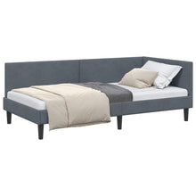Hoekbedframe Donkergrijs 80 cm x 200 cm Polyester en multiplex